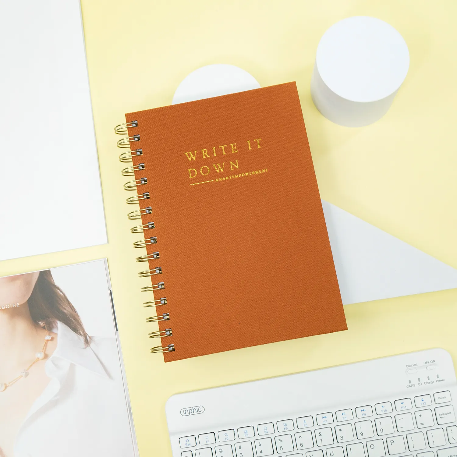 Custom Printing Fabric Notebook Budget Workout Wellness Spiritual Diary Self Care Planner