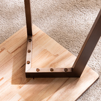 Table basse en bois d'hévéa de surface carrée, couleur noyer, en bois brut, durable, pour usage industriel