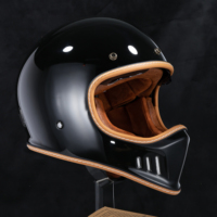 Pour Ducati Casque Vintage Noir Brillant de Haute Qualité