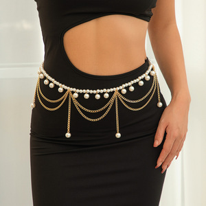 Trendy <strong>Gold</strong> Color <strong>Top</strong> Body Jewelry Waist <strong>Chain</strong> 6pcs Different Designs-Fashionable Belly Trouser <strong>Chain</strong> Start Moon Parties Gifts - Product Image 1