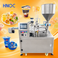 Machine de remplissage et de scellage automatique HNOC pour liquides, chocolat, confiture, jus, pouding, gelée, mayonnaise en gobelets