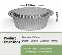 Pot en argile métallisée avec couvercle, 750 ml, qualité alimentaire, compatible congélateur pour plats à emporter en restauration, Vente chaude directe usine