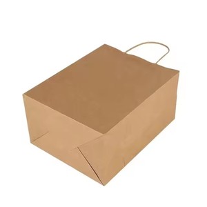 Sac en papier portable jetable avec logo personnalisé imprimé, sac cadeau en papier blanc en cuir de vache - Product Image 4