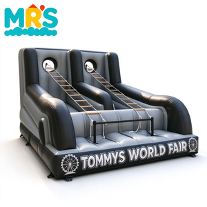 Gran Pista <span class=keywords><strong>de</strong></span> Obstáculos Inflable Gris con Tobogán y Laberinto <span class=keywords><strong>de</strong></span> PVC, <span class=keywords><strong>Parque</strong></span> <span class=keywords><strong>de</strong></span> Aventuras Hinchable para Niños, Alquiler para Parques <span class=keywords><strong>de</strong></span> Diversiones y Eventos Deportivos - Product Image 4