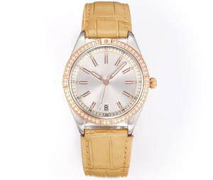 Montre mécanique automatique de luxe haut de gamme avec lunette incrustée de diamants, en acier inoxydable et verre saphir, élégance et charme. - Product Image 1