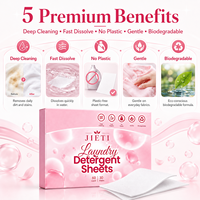 JIETI 30 Feuilles 60 Lavages Feuilles de Lessive Parfum Lavande OEM ODM Écologiques Vente en Gros Pack Direct Usine UE