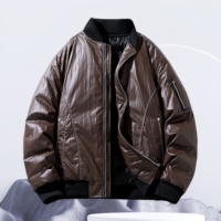 Nouvelle veste d'hiver en duvet pour homme, tendance, coupe-vent, col montant, style streetwear, veste bomber ample en duvet, grande taille