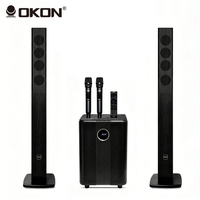 Système de haut-parleurs karaoké home cinéma OKON K6 avec caisson de basses, microphone, Bluetooth, ARC, optique, coaxial, son surround TV, équipement de cinéma