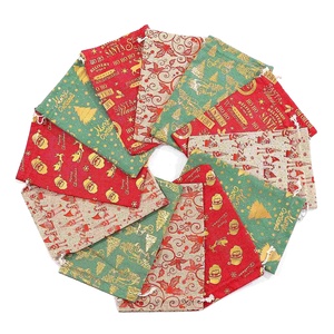 Sac en coton et lin avec cordon de serrage, estampage à chaud, pour Noël, pochette cadeau de Noël, sac décoratif de Noël - Product Image 1