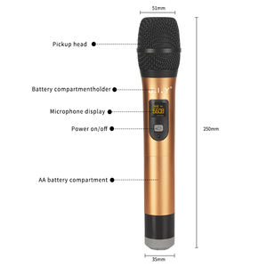 ระบบไมโครโฟนไร้สายสำหรับคาราโอเกะระดับมืออาชีพ ชุดเครื่องเสียง UHF ไมโครโฟนมือถือ ลำโพงบลูทูธ สำหรับงานปาร์ตี้ คาราโอเกะ โบสถ์ การประชุม - Product Image 5
