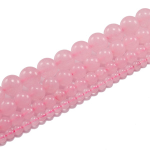 Pink Rose Quartz Round Loose Beads For <b>Bracelet</b> Making Crystal Lampwork Glass Beads <b>String</b> Wholesale Semi Finished Jewelry - Product Image 3