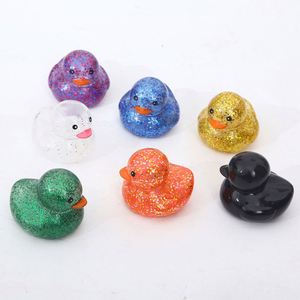 Wholesale New Laser Sequins Plastic Little Yellow Duck Squeeze Sound Children's Water Play <b>Bath</b> Toy - Product Image 3