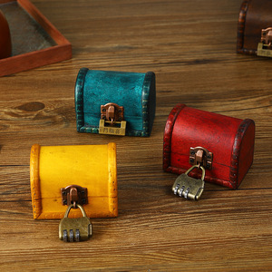 Boîte de rangement en bois rétro Mystic Arts, mini coffre multicolore pour bijoux, décoration intérieure, ornement de style chinois - Product Image 3