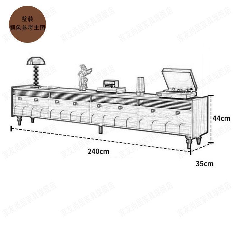Soporte para TV de 240 cm de largo [completamente ensamblado]