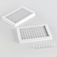 Microplaque de laboratoire personnalisée 8 bandes 96 puits PS Plaque Elisa blanche détachable pour lecteur de microplaque