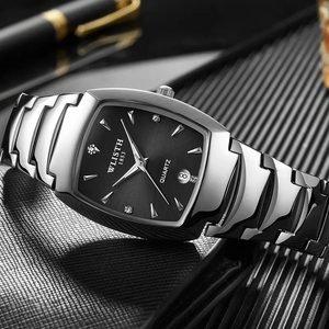 นาฬิกาคู่รัก <span class=keywords><strong>Wlisth</strong></span> S940 รุ่นใหม่ ดีไซน์สี่เหลี่ยม ระบบควอตซ์ ตัวเรือนสแตนเลสสตีล พร้อมฟังก์ชั่นปฏิทิน ดีไซน์ทันสมัย กระจกแซฟไฟร์ กันน้ำ - Product Image 3