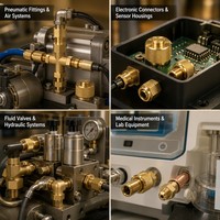 Pièces tournées en laiton de haute précision sur mesure, raccord fileté moleté, composant d'usinage CNC pour équipement pneumatique