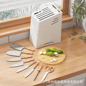 Bloc à couteaux Myz 7 pièces en acier carbone, support de rangement durable pour comptoir de cuisine - Product Image 5