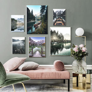 <span class=keywords><strong>Montagne</strong></span> <span class=keywords><strong>Lac</strong></span> Mur Art Poster Nordique Photographie Impression Automne Nature Paysage Peinture <span class=keywords><strong>Image</strong></span> Moderne Décoration Maison - Product Image 1