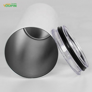 Vente en gros de gobelet en acier inoxydable 302 blanc de 20oz, gobelet droit en acier inoxydable blanc de sublimation avec couvercle et cordon - Product Image 4