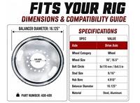 Anneau d'équilibrage automatique de roue embarqué Centramatic 400-409 pour Ford Dodge GM 1 tonne Dually RV 8 trous, équilibreur de roue arrière double