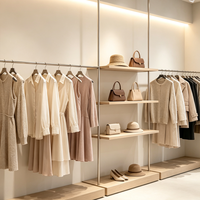 Vitrine de magasin de vêtements pour femmes sur mesure, design intérieur de boutique de mode.
