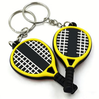 Porte-clés souvenirs en PVC durable à motif sportif avec impression en typographie pour promotions commerciales, petit investissement