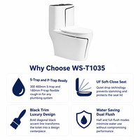 WC en céramique siphonique coloré de style européen de luxe léger pour salle de bain moderne, articles sanitaires