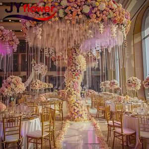 Arrangements floraux d'angle en tissu réaliste pour événements de mariage JY, fleurs bohèmes, guirlande de fleurs artificielles suspendues - Product Image 2