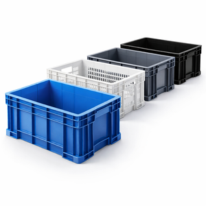 Panier de rangement en plastique empilable et pliable pour la maison, boîte en maille, caisses pliables - Product Image 1