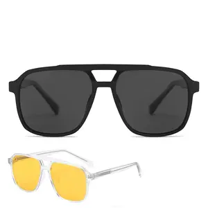 Óculos de sol da moda masculina, óculos de sol novo tr armação placa, armação grande, 2023 p9081