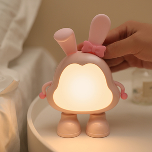 Hiện đại đơn giản trong nhà trang trí nội thất LED ánh sáng ban đêm <span class=keywords><strong>Benny</strong></span> thỏ vui vẻ đèn USB sạc ấm trắng phát ra vật liệu ABS trung - Product Image 5