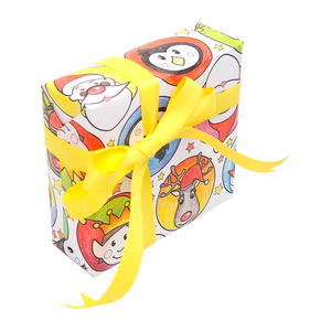 Papel de regalo de pintura para niños al por mayor, papel de regalo de 43*300 cm, 3 rollos por paquete - Product Image 1