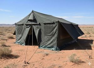 Carpa de Lona Impermeable de Grado Militar, Color Verde Oliva, 4.8x6M, con Postes Metálicos, de Fábrica - Product Image 6