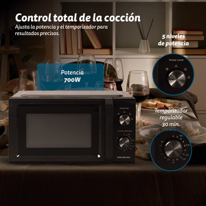 Forno a Microonde Grunkel 20 Litri 700W Nero Senza Grill - Product Image 4