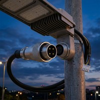 Connecteur circulaire d'aviation étanche WS16 à 4 broches mâle IP68 avec verrouillage par vis pour câble, idéal pour l'éclairage LED industriel (OEM)