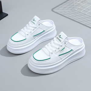 2026 New Colored Women's Loafers <b>Half</b> Slippers Summer Thick Sole Elevated Board Shoes Breathable Mesh Face Student Sandals - Product Image 5