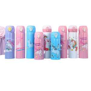 Enfants <span class=keywords><strong>Kawaii</strong></span> dessin animé isolé Thermos <span class=keywords><strong>Gourde</strong></span> étanche 500ml vide 304 acier inoxydable rose blanc Kitty bouteille d'eau chaude - Product Image 1