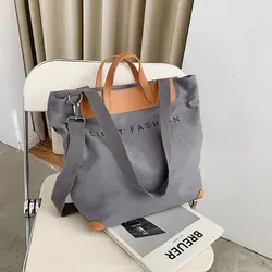 नए डिज़ाइन का लोगो और विभिन्न मुद्रण विधियों के साथ एक बड़ा शॉपिंग कॉटन सिंगल शोल्डर क्रॉसबॉडी कैनवास टोट बैग