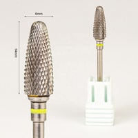 Fraise à ongles professionnelle en carbure de tungstène, droite, 6,0 mm, Flame Sharp XF F M C XC, argentée, pour accessoires de perceuse