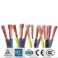 Fil de construction en cuivre massif H05V U, isolé en PVC, 300-500V, câble électrique monobrin