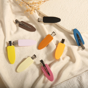 En gros Pinces à <span class=keywords><strong>cheveux</strong></span> plates sans pli, Pinces à <span class=keywords><strong>frange</strong></span> mates sans pli, Pinces de maquillage, Épingles de coiffure ovales couleur bonbon pour femmes et filles - Product Image 4