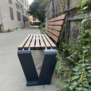 상업용 거리 휴식 좌석 공원 벤치 야외 아연 도금 강철 프레임 다리와 가든 몰 용 나무 칸막이 좌석 의자 - Product Image 5