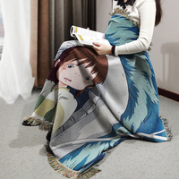 Taille personnalisée style anime tissage tapisserie tapis motif solide jeter tapis et jeter couverture