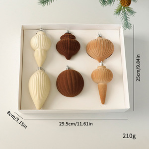 Adornos para el Hogar, Adornos Navideños con Forma de Árbol de Navidad, Pequeñas Bolas de Terciopelo Rojo Vino y Verde Oscuro para Decoraciones Festivas - Product Image 6