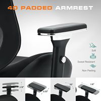 Chaise de bureau ergonomique VANBOW 750LBS en maille noire robuste et large avec soutien lombaire pour femmes grandes tailles
