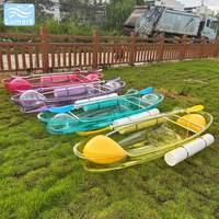 Kayak transparent Color Crystal avec sac flottant latéral et pagaie double pour la plage, produit par Lumark Wonderful (Chine)