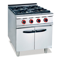 Cuisinière à gaz en acier inoxydable de haute qualité, 4 brûleurs, armoire, gaz naturel/propane, équipement de cuisine commercial multifonctionnel