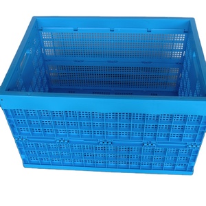 large size Collapsible Vented Turnover Storage Box Agriculture Stacking Folding Plastic Storage Basket Plastic Fruit Crate
