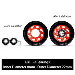 Accessoires de patins à roulettes à double rangée résistants à l'usure 95A pour rouleau clignotant de patinage de <span class=keywords><strong>vitesse</strong></span> Quad Roller Derby intérieur - Product Image 4